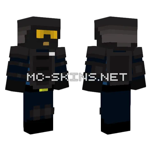 SCP MTF Nu 7 Minecraft skin, front and back