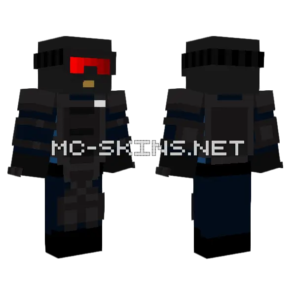 SCP MTF Nu 7 Gunner Minecraft skin, front and back