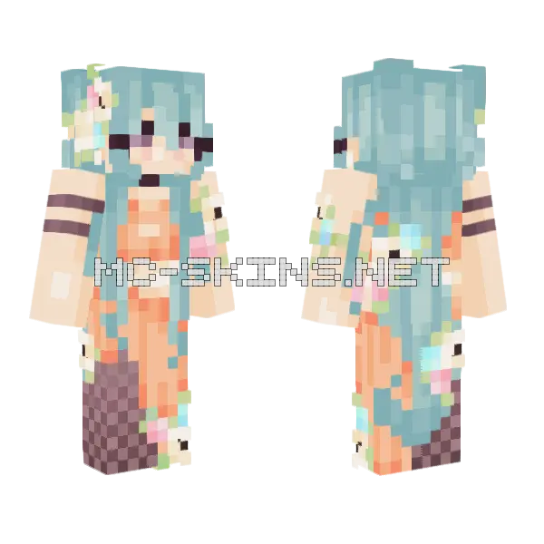 Sea Breeze Girl Minecraft skin, front and back