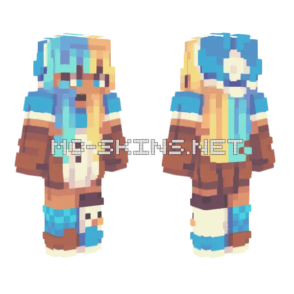 Sea Flame Rce Minecraft skin, front and back