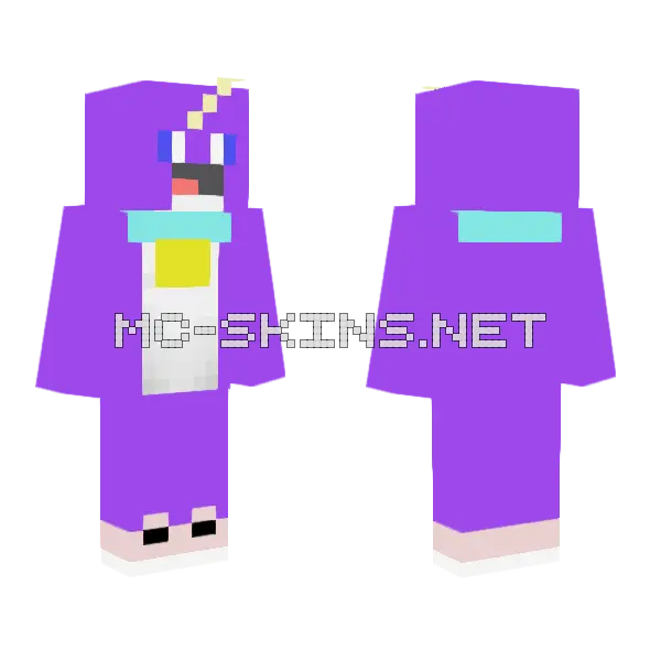 Sea Pop Narwhal Minecraft skin, front and back