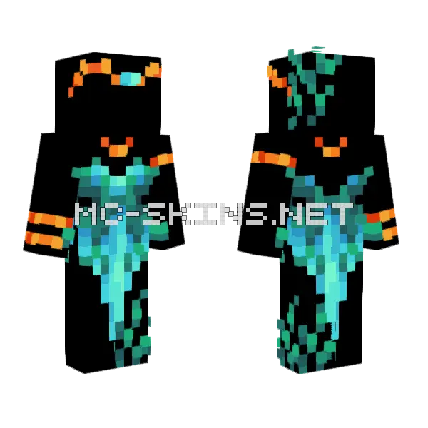 Sea Princess Dress Base Minecraft skin, front and back