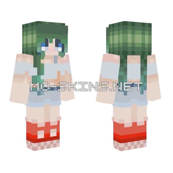 Sea Shells Girl Minecraft skin, front and back