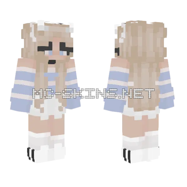 Sea Side Girl Minecraft skin, front and back