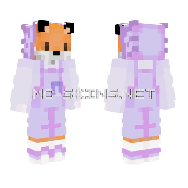 Seapeekay Fox Outfit Minecraft skin, front and back