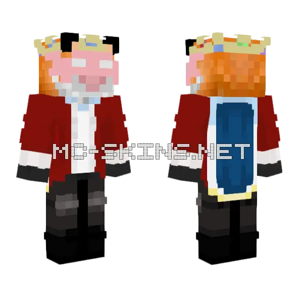 Seapeekay Technoblade Costume Minecraft skin, front and back