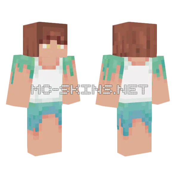 Seaweed Girl Minecraft skin, front and back