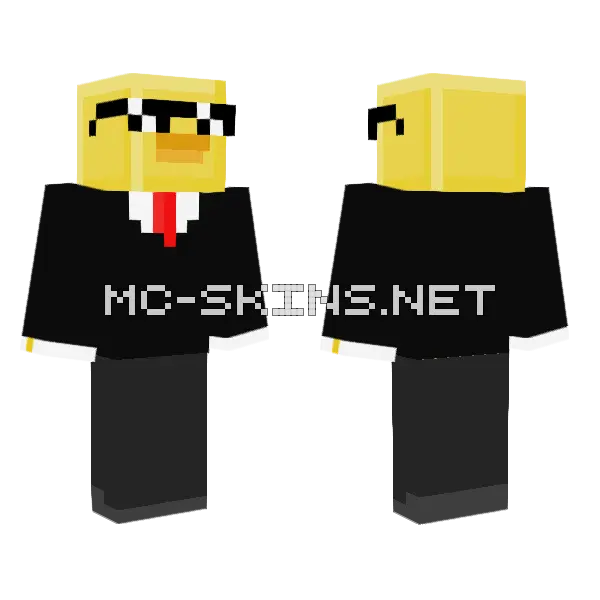 Secret Agent Duck Minecraft skin, front and back