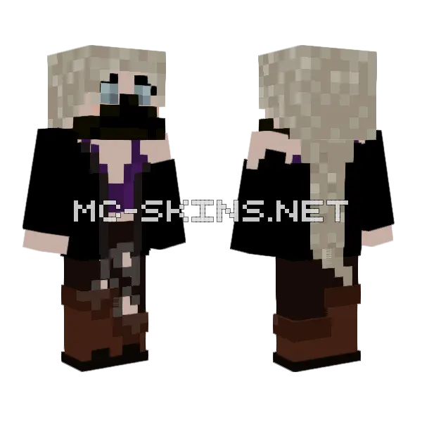 Secret Ninja Girl Minecraft skin, front and back