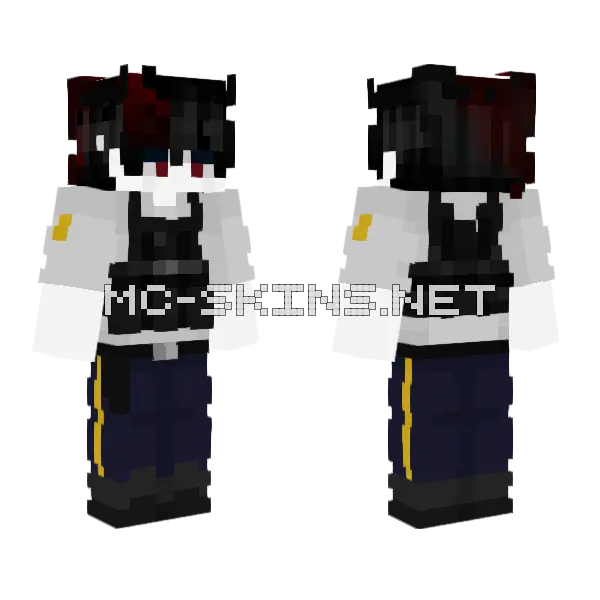 Seguridad Poli Uniform Minecraft skin, front and back