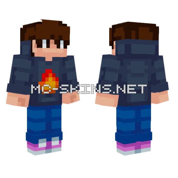 Selvestflame V2 Minecraft skin, front and back