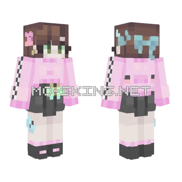 Senpai Girl Minecraft skin, front and back