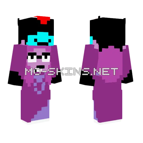 Seth Aqua Deltarune Minecraft skin, front and back