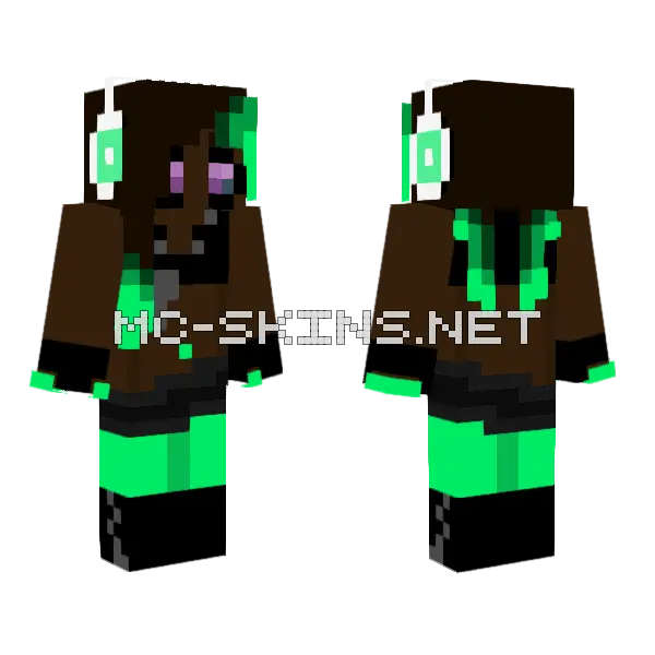 Shaded Marina Minecraft skin, front and back