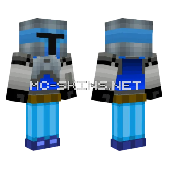Shadered Jango Fett Minecraft skin, front and back