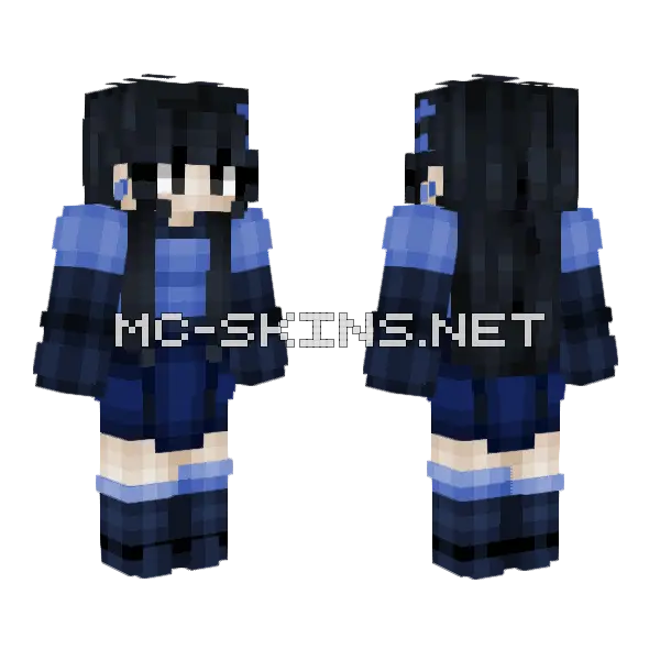 Shades of Blue Minecraft skin, front and back