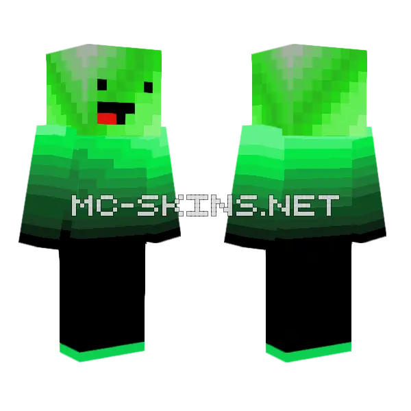 Shades Of Green Slime Minecraft skin, front and back