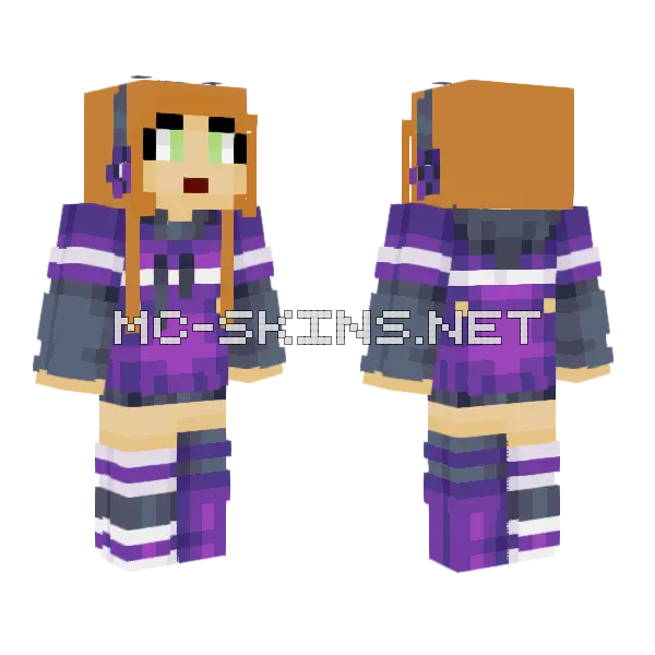 Shades Of Purple Minecraft skin, front and back