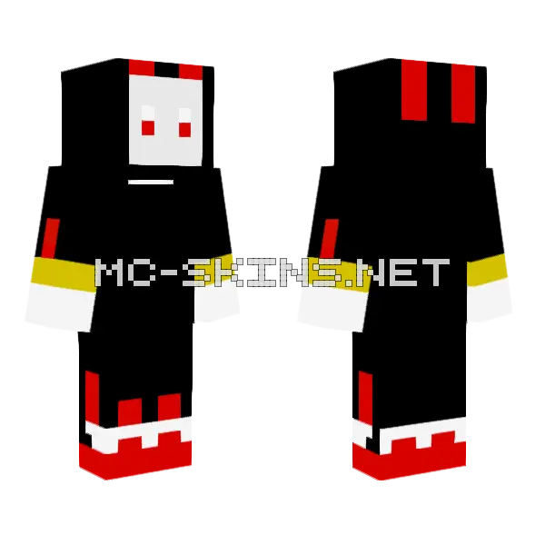 Shadow Minecraft skin, front and back