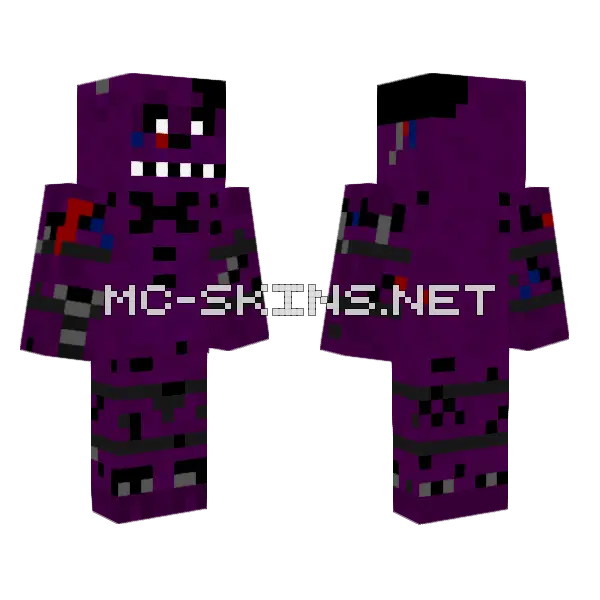 Shadow Freddy Minecraft skin, front and back