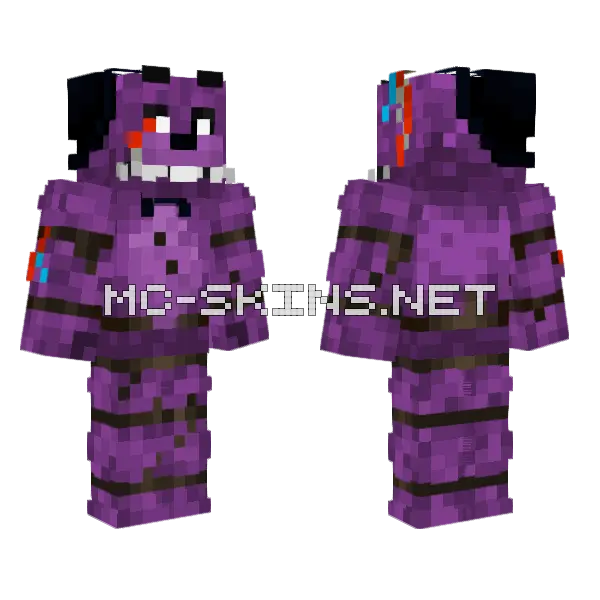 Shadow Freddy Minecraft skin, front and back