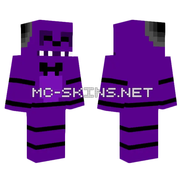 Shadow Freddy Fnaf2 Minecraft skin, front and back