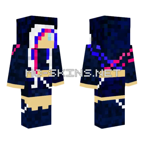 Shadow Girl Minecraft skin, front and back