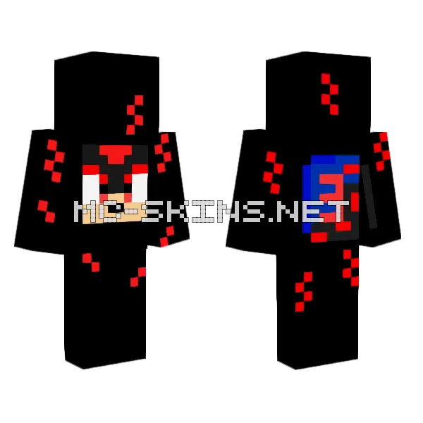 Shadow Sonic Movie 3 News Minecraft skin, front and back