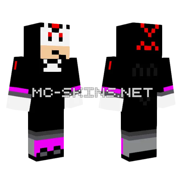 Shadow W Avatar Shoes Gloves Minecraft skin, front and back