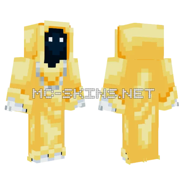 Shadow Wizard Money Gang Yellow Minecraft skin, front and back