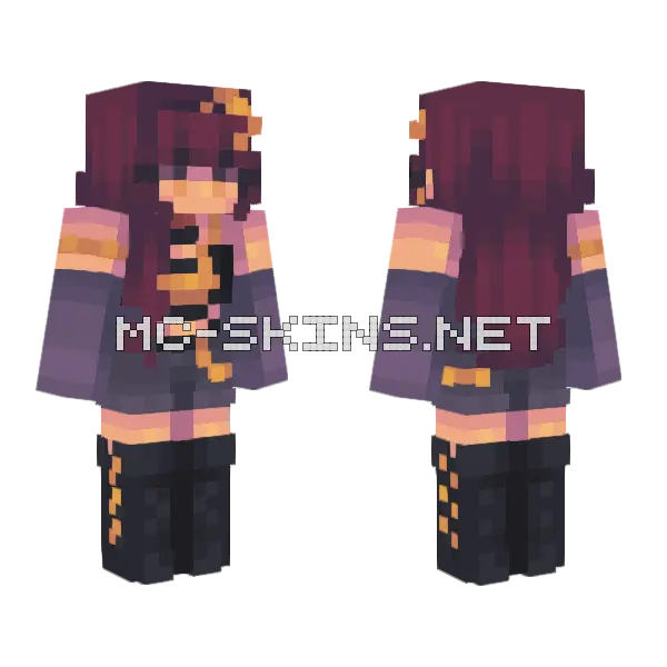 Shadowed Starlight Persona V1 Minecraft skin, front and back