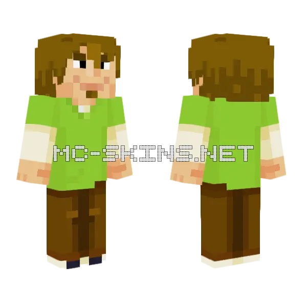 Shaggy Salsicha 2 Minecraft skin, front and back