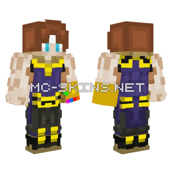 Shaqwagea Of Thanos Minecraft skin, front and back
