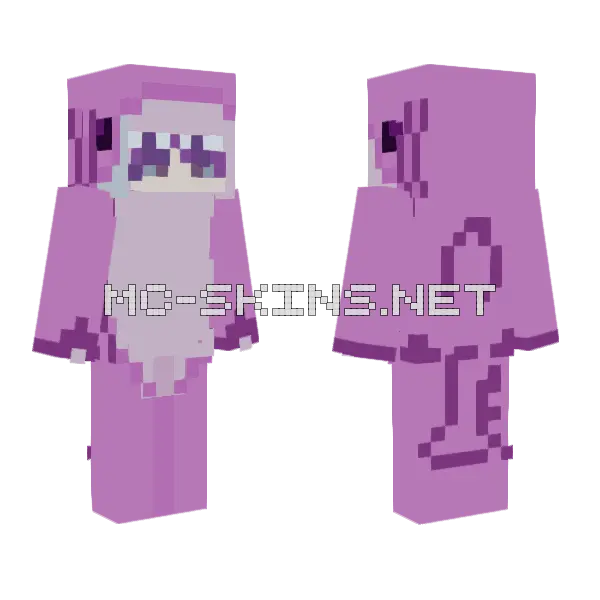 Shark Boy Pink Onesie Minecraft skin, front and back