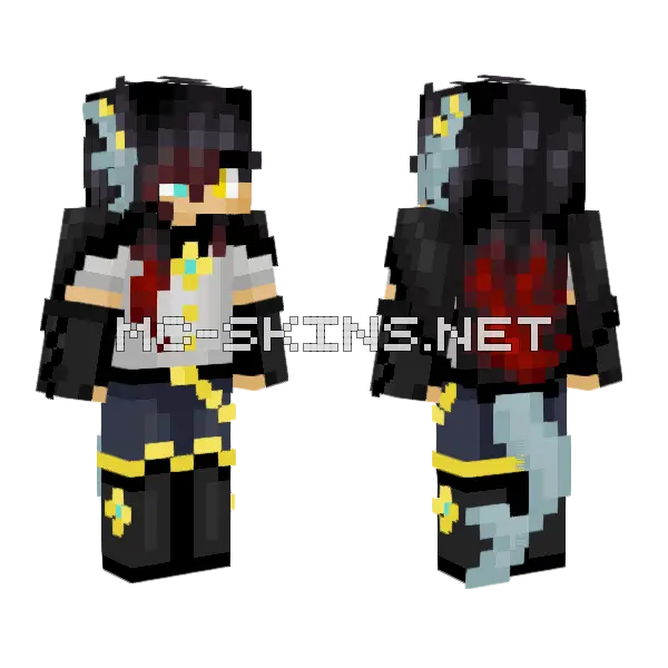Shark Pirate Minecraft skin, front and back