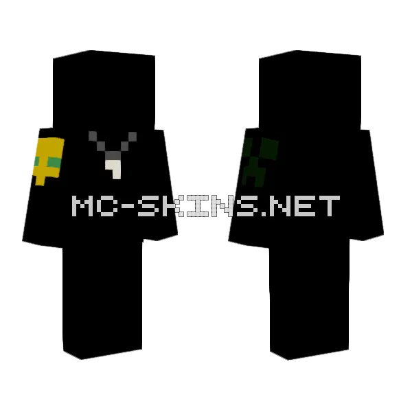 Shark Tooth Necklace Tattoos Minecraft skin, front and back