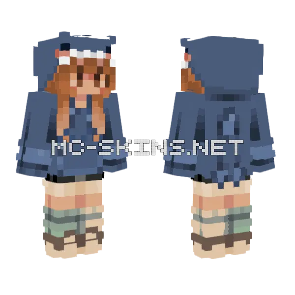 Sharkie Reworked Minecraft skin, front and back