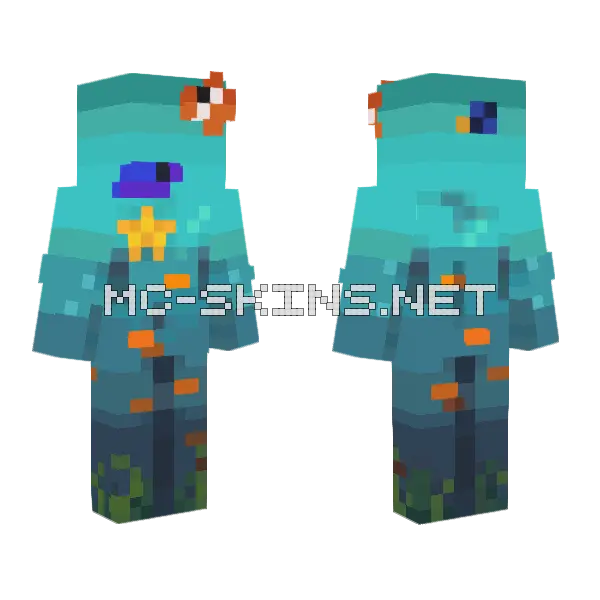 Sharky Minecraft skin, front and back