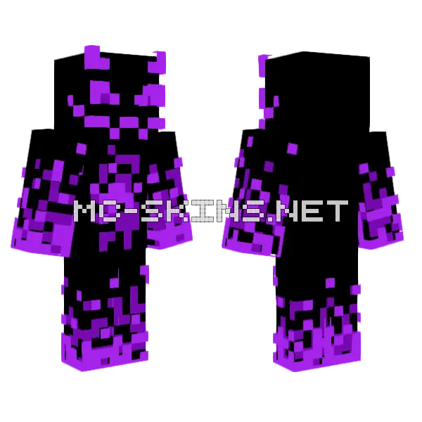 Shattered Game Enderman Minecraft skin, front and back