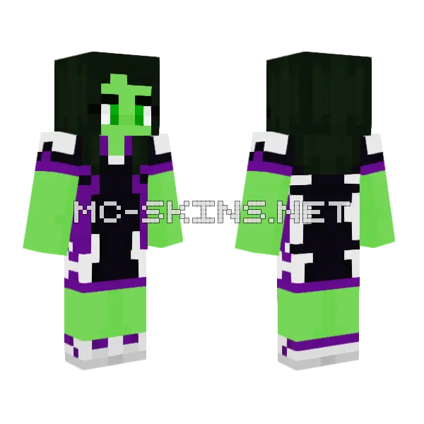 She Hulk Minecraft skin, front and back