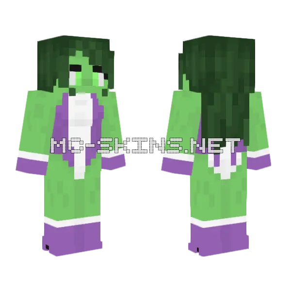 She Hulk Minecraft skin, front and back