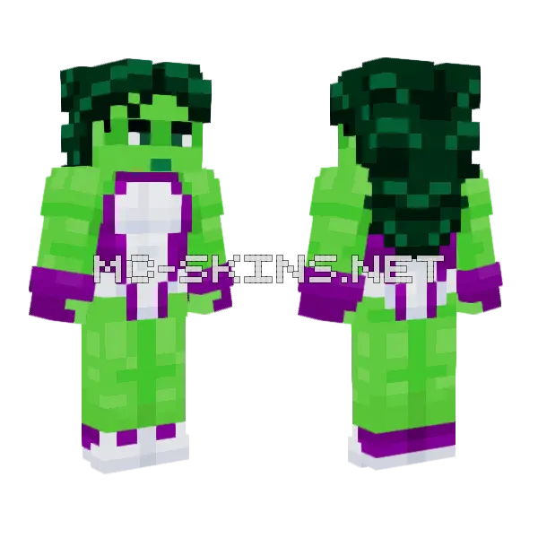She Hulk Marvel Comics Minecraft skin, front and back