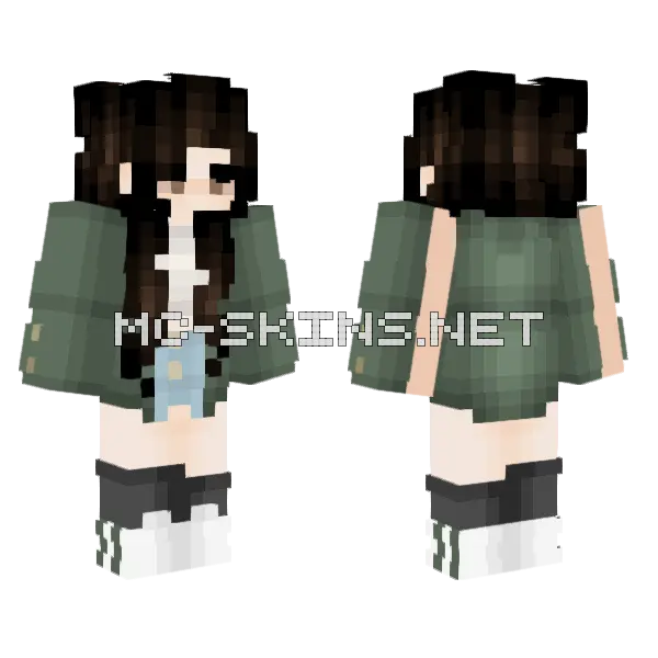 She Likes To Be On Hikes Minecraft skin, front and back