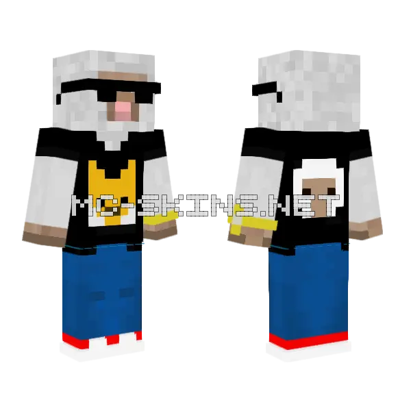 Sheep Minecraft skin, front and back