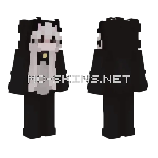 Shhsis Black Outfit Minecraft skin, front and back