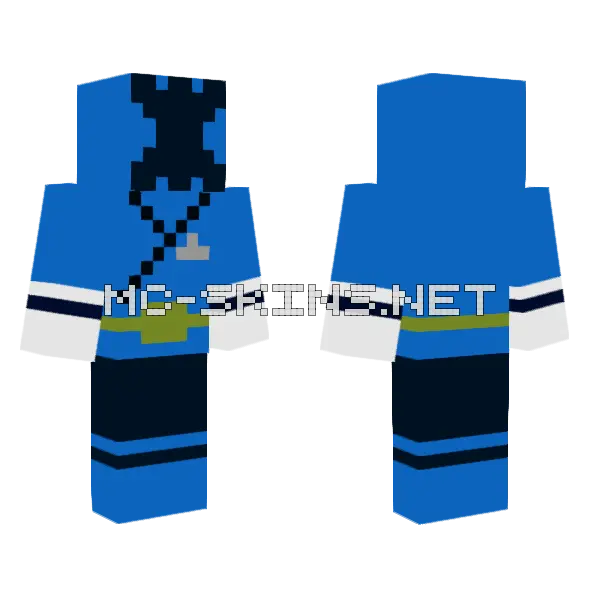 Shinkenger Blue Minecraft skin, front and back