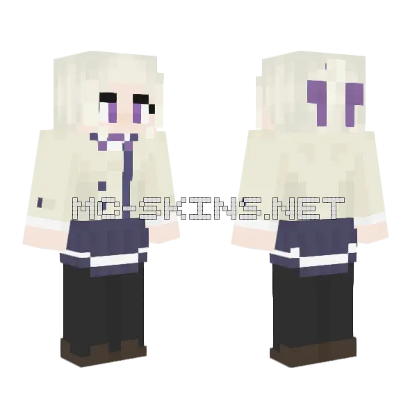 Shino Kiryuu Minecraft skin, front and back
