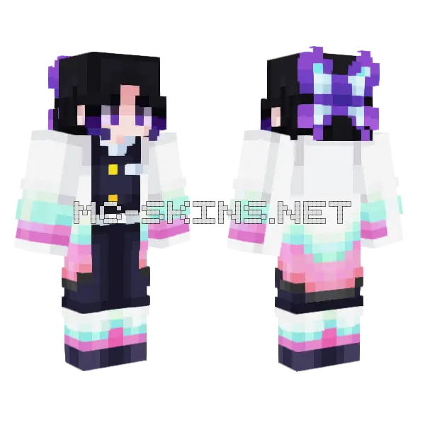 Shinobu Kocho Minecraft skin, front and back