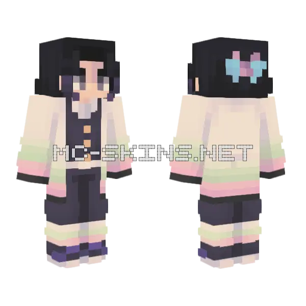 Shinobu Kocho Minecraft skin, front and back