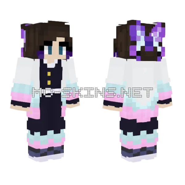 Shinobu Teffy Minecraft skin, front and back